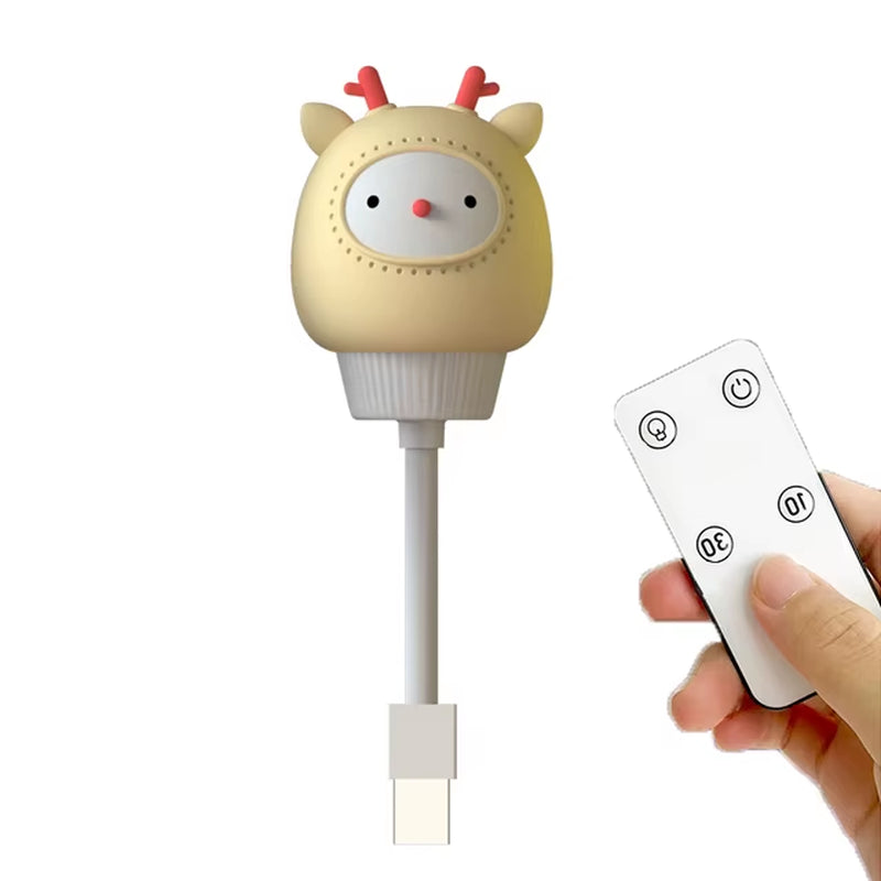 USB Cartoon Cute Night Light with Remote Control Babies Bedroom Decorative Feeding Light Bedside Tabe Lamp Xmas Gifts for Kids